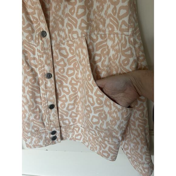 Pilcro Light Pink Leopard Print Jean Jacket - Picture 3 of 10